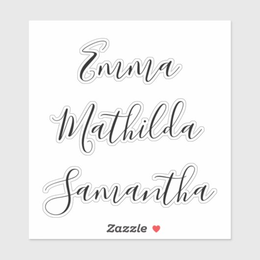 Script Personalized Bridesmaid's Name stickers Aufkleber (Blatt)