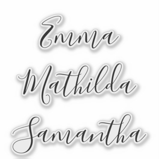  Script Personalized Bridesmaid's Name stickers Aufkleber (Vorderseite)