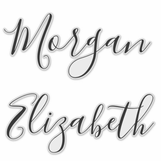  Script Personalized Name stickers Aufkleber (Vorderseite)