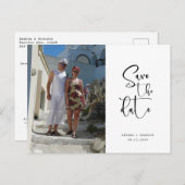 Script Photo Minimalist Save the date Postkarte (Vorne/Hinten)