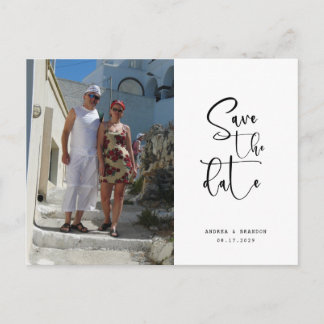 Script Photo Minimalist Save the date  Postkarte