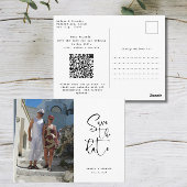 Script Photo Minimalist Save the date  Postkarte