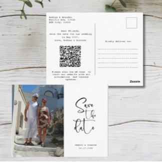 Script Photo Minimalist Save the date  Postkarte