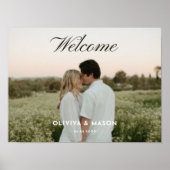 Script Photo Wedding Welcome Sign Poster (Vorne)