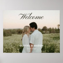 Script Photo Wedding Welcome Sign Poster