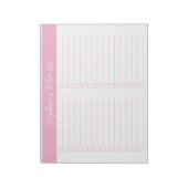 Script Pink 8.5x11 Two Column Checklist Notizblock (Rotiert)