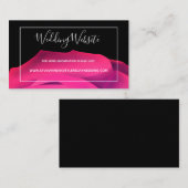 Script Pink Schwarz-weiße Abstrakte Hochzeitsseite Begleitkarte (Vorne/Hinten)