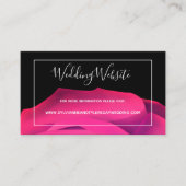 Script Pink Schwarz-weiße Abstrakte Hochzeitsseite Begleitkarte (Vorderseite)