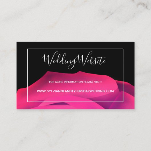 Script Pink Schwarz-weiße Abstrakte Hochzeitsseite Begleitkarte (Vorderseite)