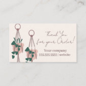 Script Plants Hanging Thank You Visitenkarte (Vorderseite)