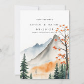 Script Printable Mountain Save The Date (Vorderseite)