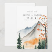 Script Printable Mountain Save The Date (Vorne/Hinten)