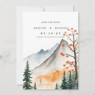 Script Printable Mountain Save The Date
