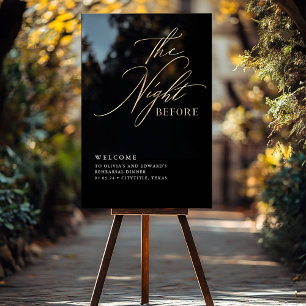 Script Probe Dinner Black & Gold Willkommen Acrylschild