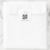 Script QR Code Scan auf unserer Hochzeitswebsite Quadratischer Aufkleber (Tasche)
