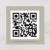 Script QR Code Soft Sage Green Wedding RSVP Begleitkarte (Rückseite)