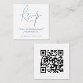 Script QR Code Wedding Blue White UAWG Begleitkarte (Vorne/Hinten)