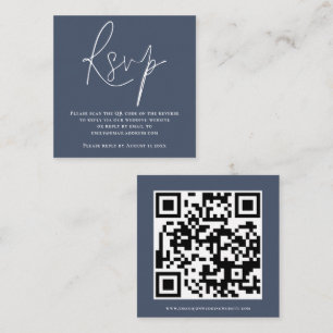 Script QR Code Wedding Dusty Navy Blue UAWG Begleitkarte