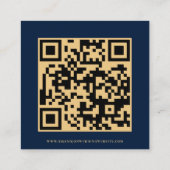 Script QR Code Wedding Gold Navy Blue UAWG Begleitkarte (Rückseite)