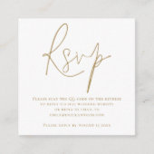 Script QR Code Wedding Gold White UAWG Enclosure Begleitkarte (Vorderseite)