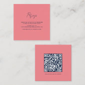 Script QR Code Wedding RSVP Quadratische Visitenkarte (Vorne/Hinten)