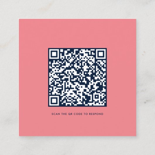 Script QR Code Wedding RSVP Quadratische Visitenkarte (Rückseite)