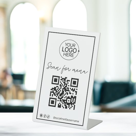 Script QR-Logokombination Contacless Menü Social M Sockelschild
