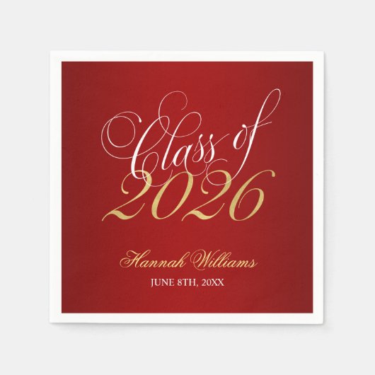 Script Red Gold Class 2025 Abschluss Serviette (Vorderseite)