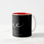Script Red Liebe Heart Bae Definition Elegant Zweifarbige Tasse (VorderseiteRechts)