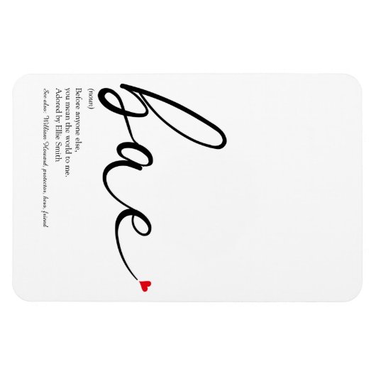 Script Red Liebe Heart Bae Definition Magnet (Horizontal)