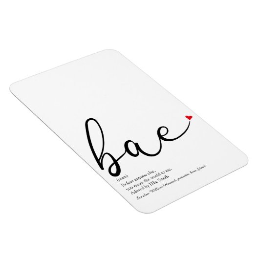 Script Red Liebe Heart Bae Definition Magnet (Rechte Seite)