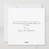 Script Religiöse Heilige Weihnachtsruhm zu Gott Fo Feiertagskarte (Rückseite)