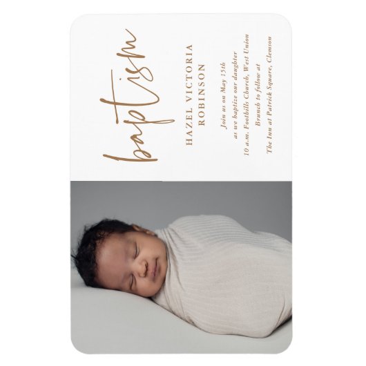 Script Religious Baptism & Christening Einladung Magnet (Vertikal)