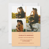 Script retro Light Peach graduate photo graduation Einladung (Rückseite)