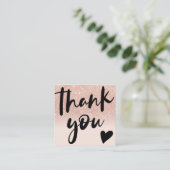 Script Rose Gold Glitzer ombre Ordnung danke Quadratische Visitenkarte (Stehend Vorderseite)