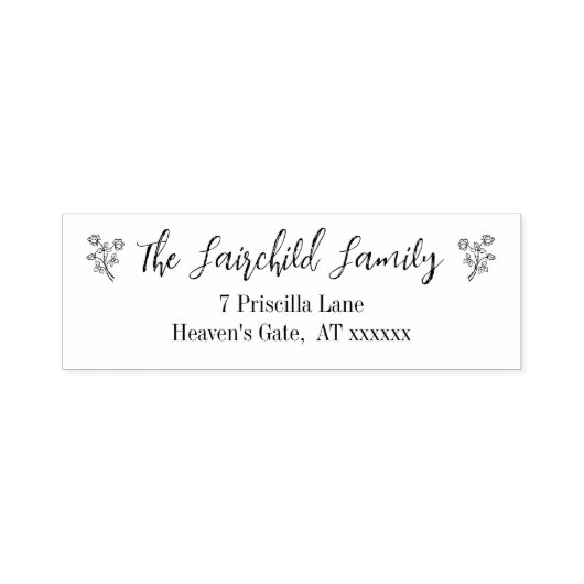 Script-Rose | Selbstfarbige Briefmarke Permastempel (Design)