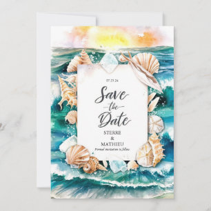 Script Rustic Beach Wedding Save The Date