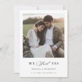 Script Rustic Hay Bale Foto Wir sagten ja Hochzeit Ankündigung (Vorderseite)