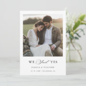 Script Rustic Hay Bale Foto Wir sagten ja Hochzeit Ankündigung (Stehend Vorderseite)