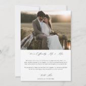 Script Rustic Hay Bale Foto Wir sagten ja Hochzeit Ankündigung (Rückseite)