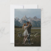 Script Rustic Mountain Foto Hochzeit Ankündigung (Vorderseite)