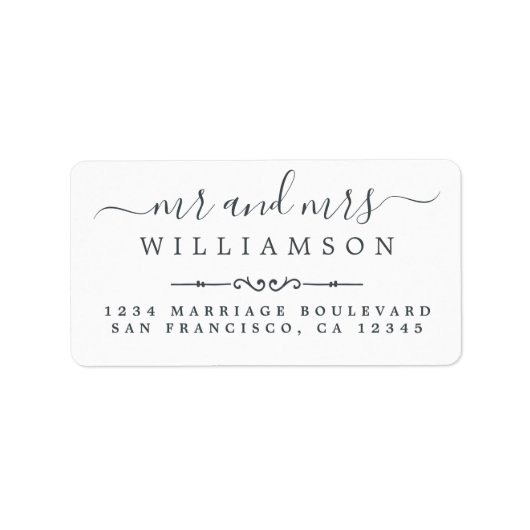 Script Rustic Simple Wedding Rücksendeadresse Adressaufkleber (Vorne)