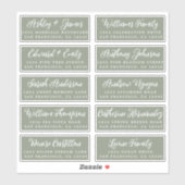 Script Sage Green Wedding Guest Address Labels (Blatt)