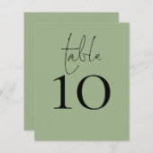 Script Sage Green Wedding Tischnummer (Vorne/Hinten)