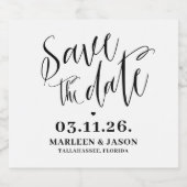 Script Save the date Sparkling Wine Label Schaumweinetikett (Einzelnes Label)