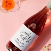 Script Save the date Sparkling Wine Label Schaumweinetikett