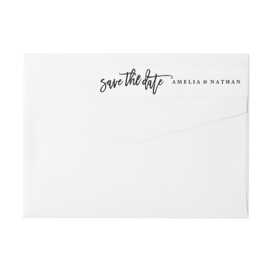 Script Save the Date Wedding Wrap Around Label (Rückseite)
