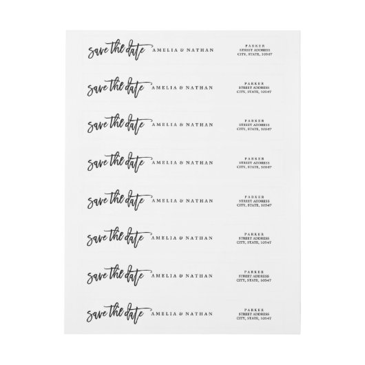 Script Save the Date Wedding Wrap Around Label (Bogen)