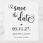 Script Save the Date Weinetikett (Einzelnes Label)