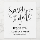 Script Save the Date Weinetikett (Einzelnes Label)
